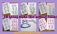 3D Spring Alpha and Numbers Embroidery