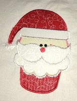Christmas Santa Cupcake Applique