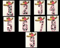 Cowgirl Hat Numbers Full Set 6x8
