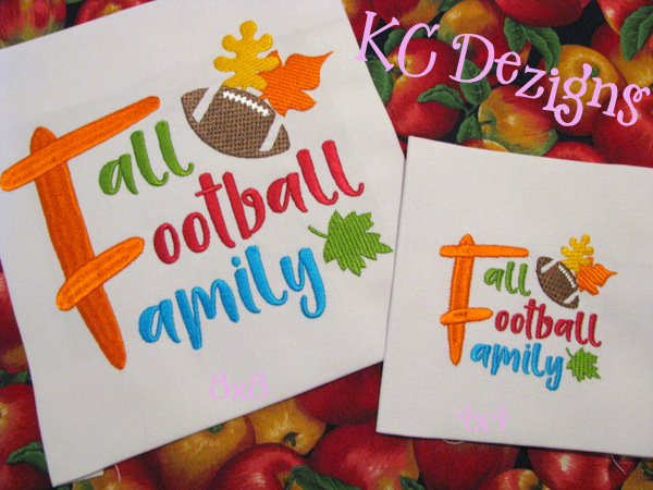 Fall Football Family Embroidery