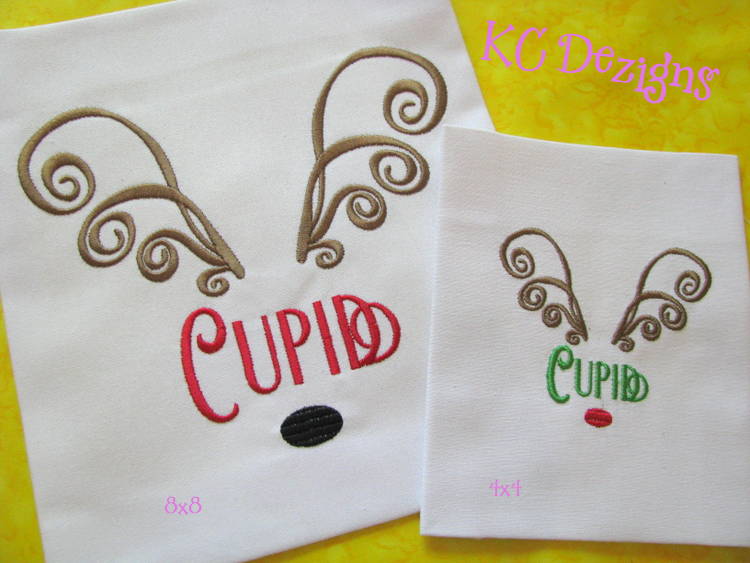 Reindeer Name Cupid Embroidery