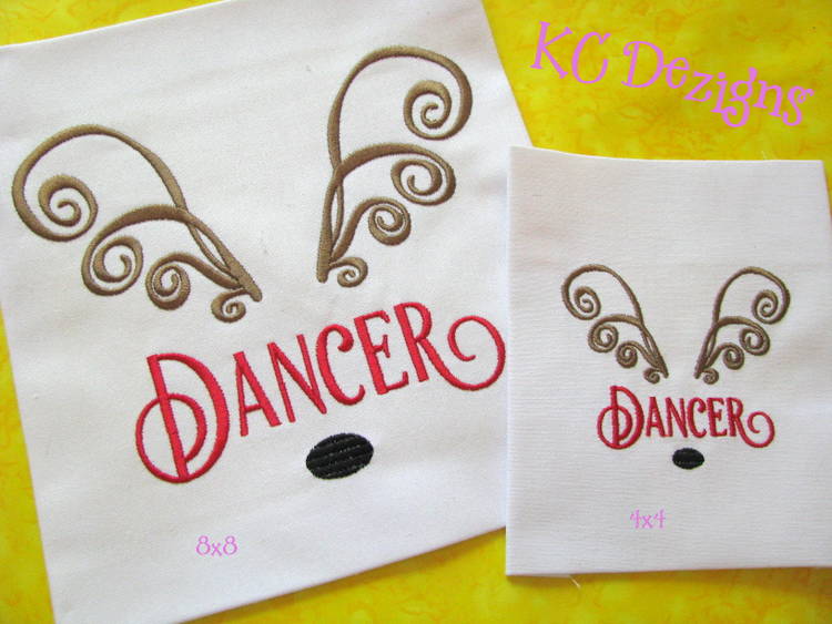 Reindeer Name Dancer Embroidery