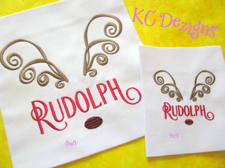 Reindeer Name Rudolph Embroidery