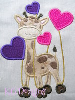 Valentine Giraffe Applique