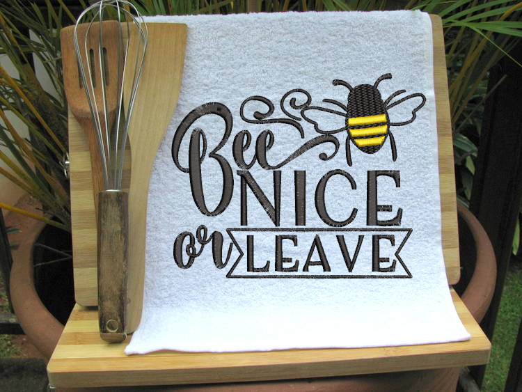 Kitchen Embroidery Design Bee Nice