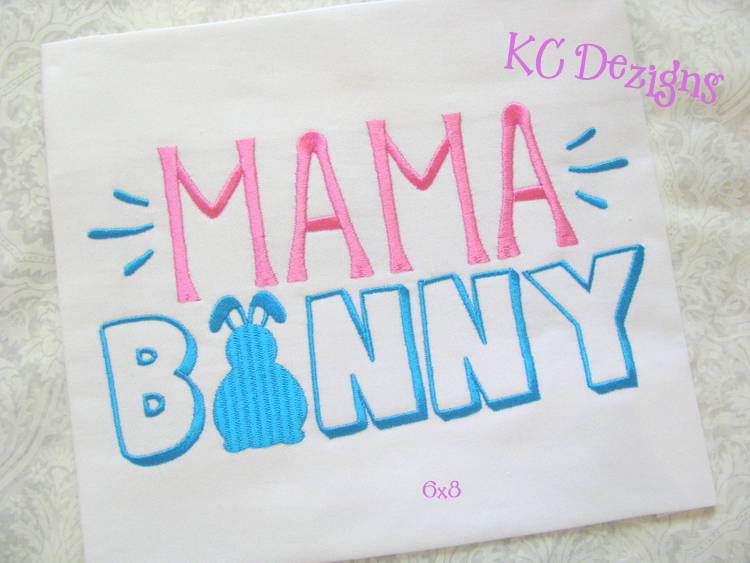 Mama Bunny Easter Embroidery Design