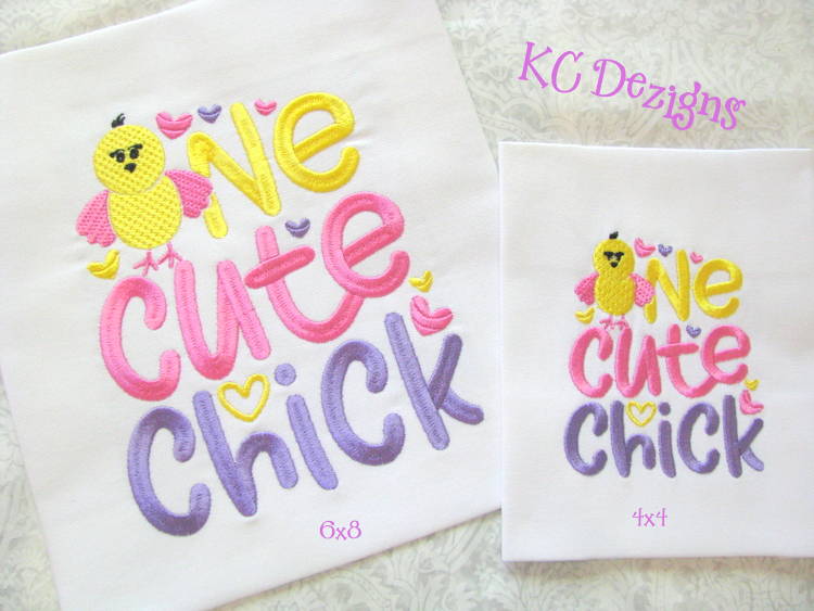 One Cute Chick Embroidery