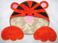 African Tiger Front  Applique