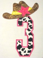 Cowgirl Hat Number 3 Applique
