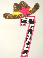 Cowgirl Hat Number 7 Applique