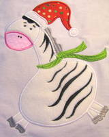 Christmassy Zebra Applique