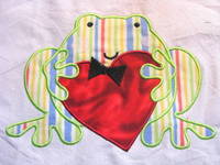 Frog Boy With Heart Applique