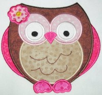 Owls So Pink 01 Applique