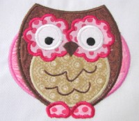 Owls So Pink 03 Applique