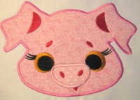 Farm Animal Face - Pig Applique
