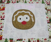 Christmas Gingerbread Head Applique