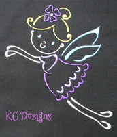 Outline Fairies 06 Embroidery Design