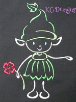 Outline Fairies 08 Embroidery Design