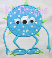 Turquoise Monster Applique