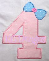 Bow Number 4 Applique