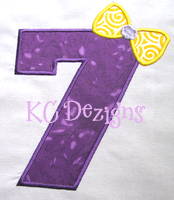 Bow Number 7 Applique