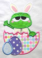 Easter Frog With Broken Egg Applique