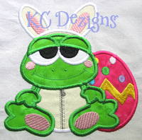 Easter Frog With Egg Applique