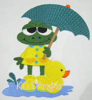 Spring Frog With Duck Embroidery