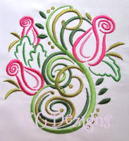Outline Roses Machine Embroidery