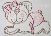 Outline Baby Bear Embroidery
