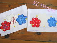 4th July Flowers With Stars Applique