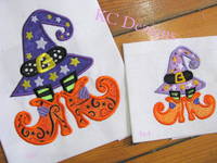 Halloween Shoes With Witches Hat Applique