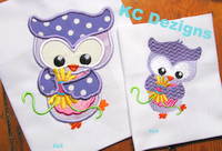 Spring Owl With Yellow Flowers Embroidery & Applique