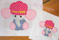 Baby Elephant With Hat Applique
