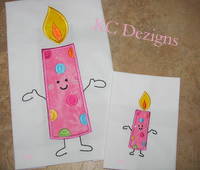 Birthday Candle Character Applique