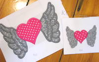 Angel Wings With Heart Applique
