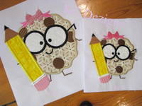 Girl Cookie With Pencil Applique