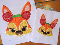 Christmas Critter Fox With Ear Warmers Applique