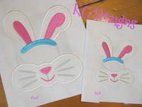 Easter Bunny Ears and Mouth Applique
