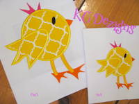 Easter Princess Chick Side View Applique