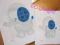 Baby Elephant Side View Applique