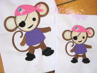 Pirate Girl Monkey 01 Embroidery