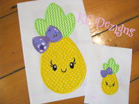 Pineapple With Bow Front Applique