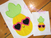 Pineapple With Heart Sunglasses Applique