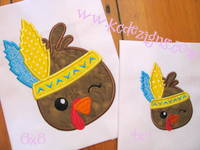 Boy Turkey With Feathers Applique