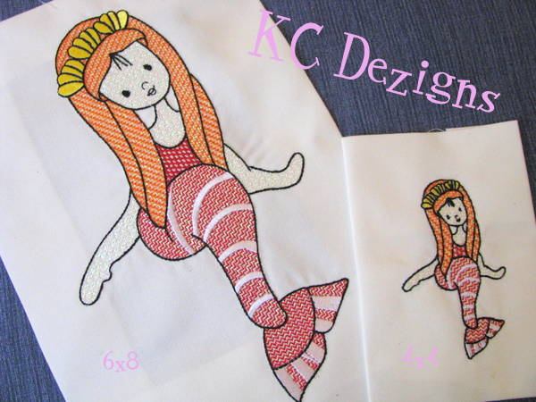 Mylar Mermaid 01 Machine Embroidery