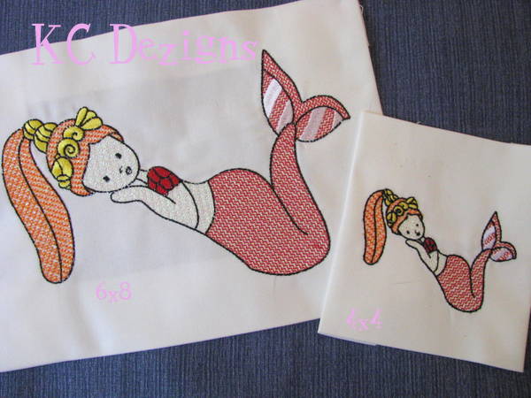 Mylar Mermaid 02 Machine Embroidery