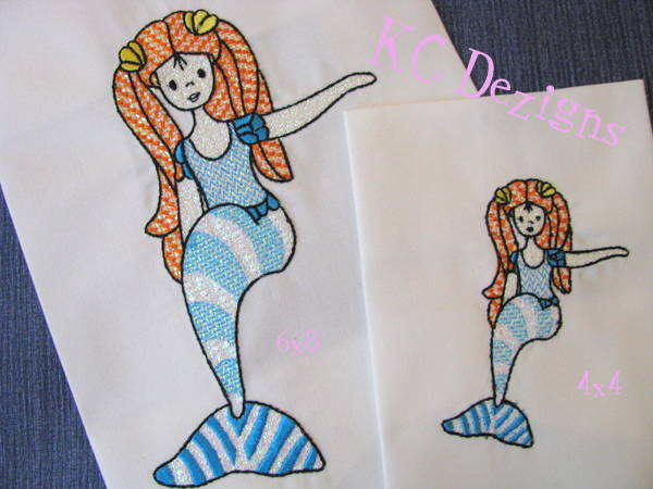 Mylar Mermaid 04 Machine Embroidery