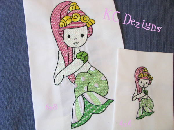 Mylar Mermaid 10 Machine Embroidery