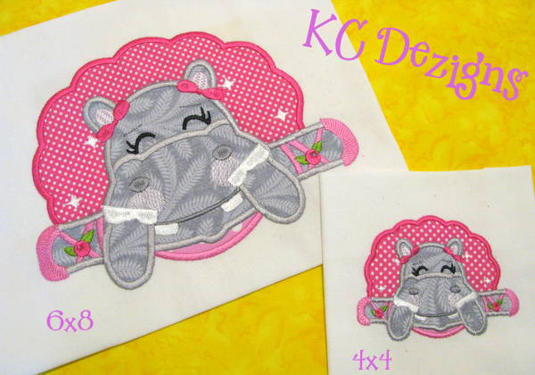 Twinkle Toes Hippo Applique